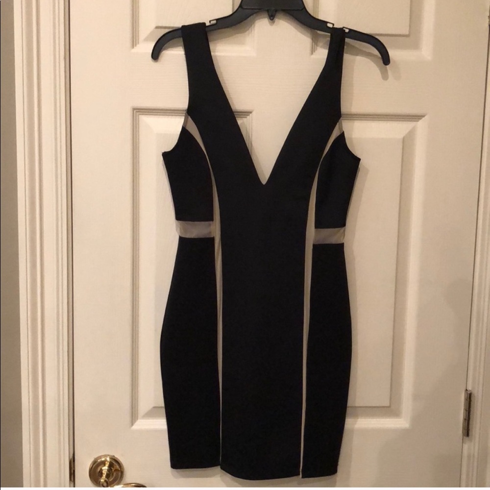 Black and nude bodycon dress LBD